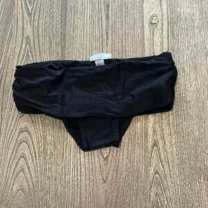 NWOT Jacque Designs Bathing Suit Bikini Bottom Side Ruched Stretch Black Size S